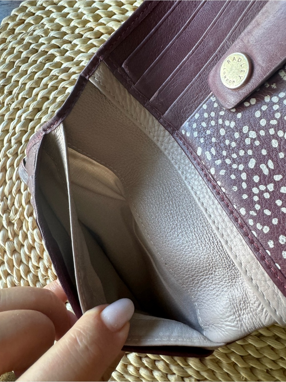Radley London Burgundy Leather Zip-Around Wallet - Picture 5 of 7